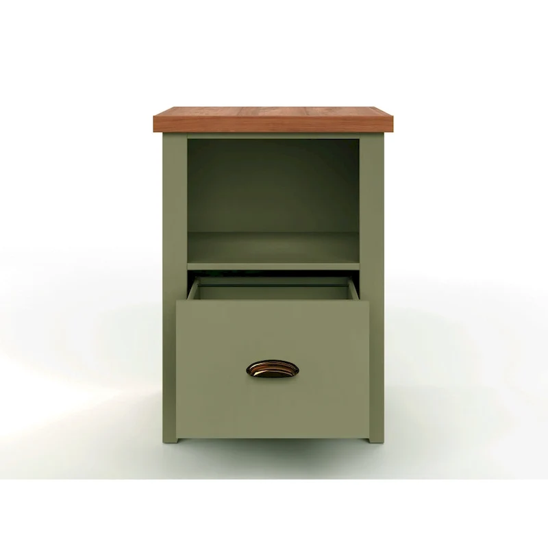 Modern Farmhouse 22 inch 1-drawer file, No Assembly Required, Two-Tone Finish