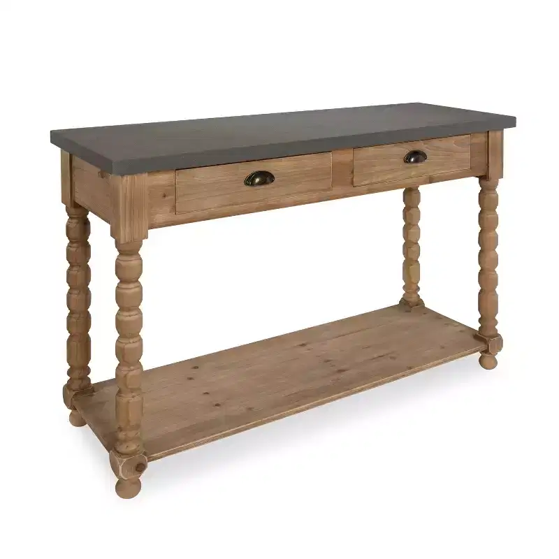 Rectangle Wood Console Table, 48x16x32, Rustic Brown