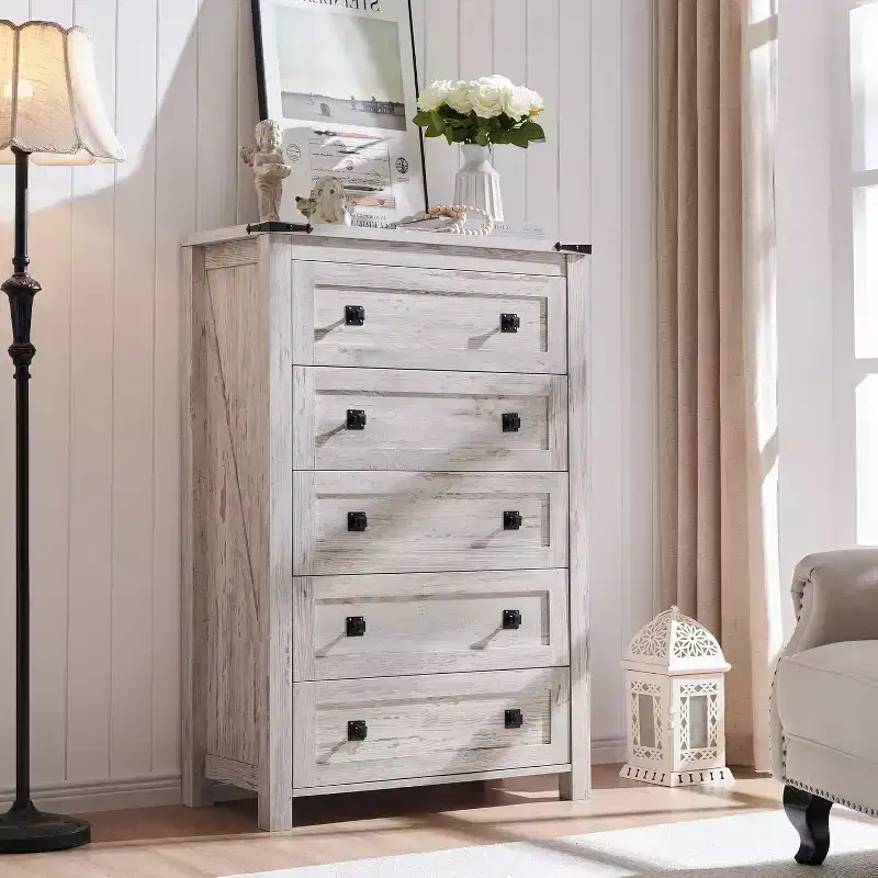 BALHAM TRADE-5 Drawers Rustic Tall Dresser Chests Ideal for Bedroom Living Room and Hallway