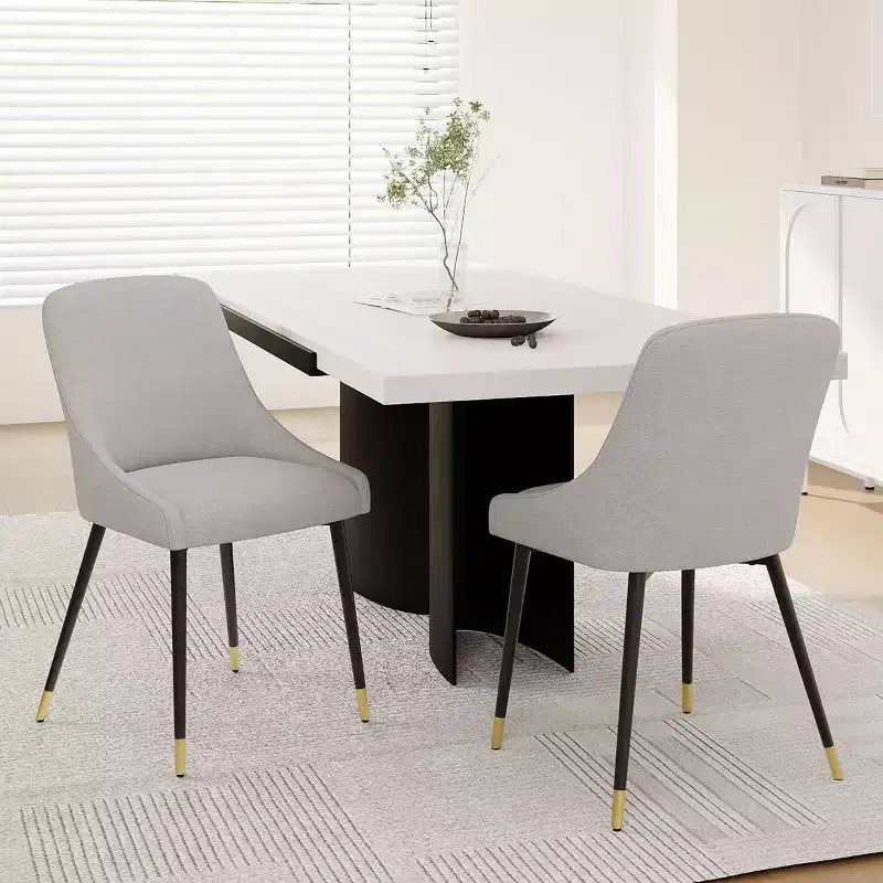 Modern Upholstered Dining Chair Kitchen Side Chair with Metal Legs for Kitchen, Dining Room, or Caf
