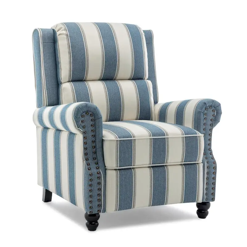 2 Set Modern Padded Seat Recliner Chair with PU Leather/Fabric