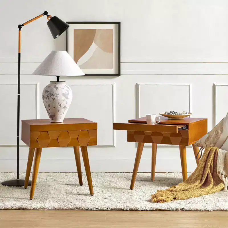 Javier End Mid-century Modern Table Set of 2| ART OF LIVING DESIGNS