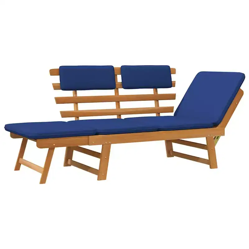 vidaXL Garden Bench Green, Brown Solid Acacia wood, Polyester Medium