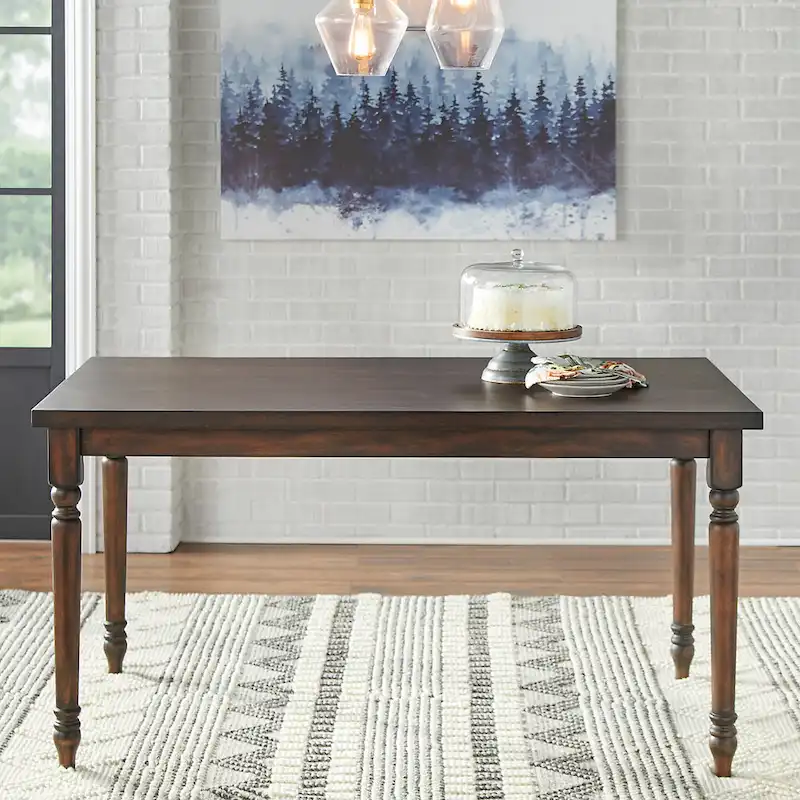 Turned Leg Dining Table, Weathered Grey / Rustic Brown / Driftwood
