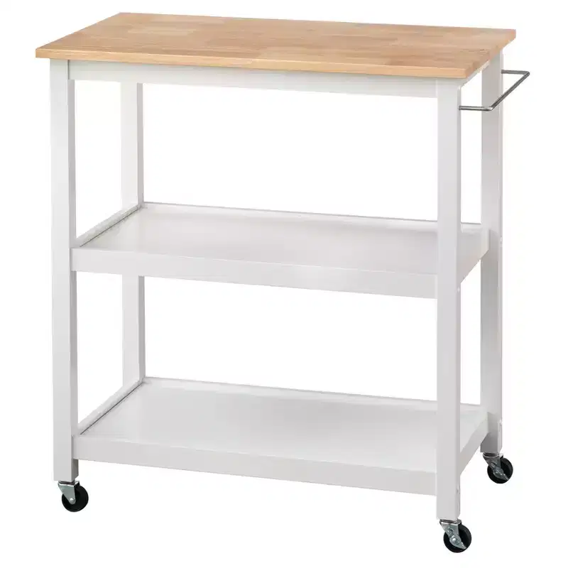 Kitchen 2-Tier Rolling Cart, Black