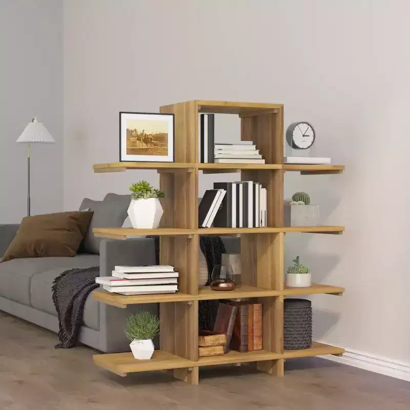 vidaXL Solid Wood Book Cabinet - Teak Bookshelf with Abundant Storage - Sanded Smooth Finish - Multi-Room Use - Home Decor