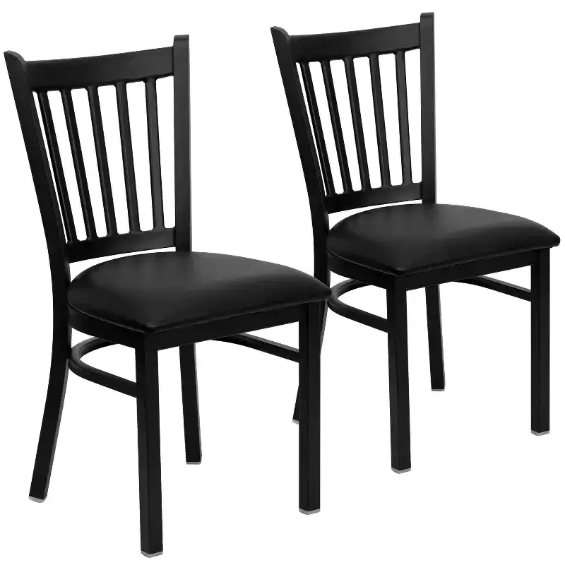 2 Pack Vertical Back Metal Restaurant Chair
