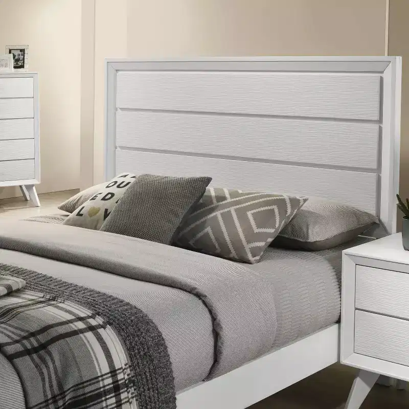 miBasics Sunflare Modern Wood Panel Bed White
