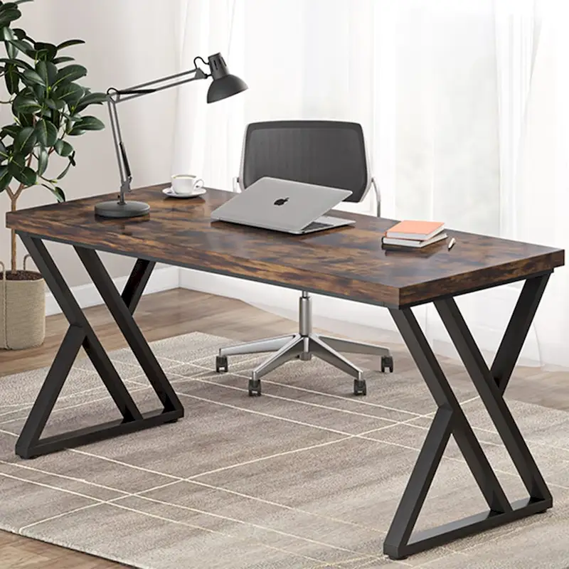55-Inch Computer Desk with Z-Shape Metal Legs