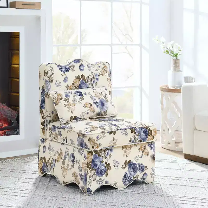 CLIHOME Flannel Single Dining Chair With Soft Seat Cushion And Backrest