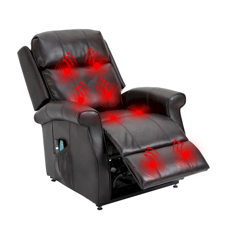 Faux Leather Elderly Power Lift Recliner Chair with Massage