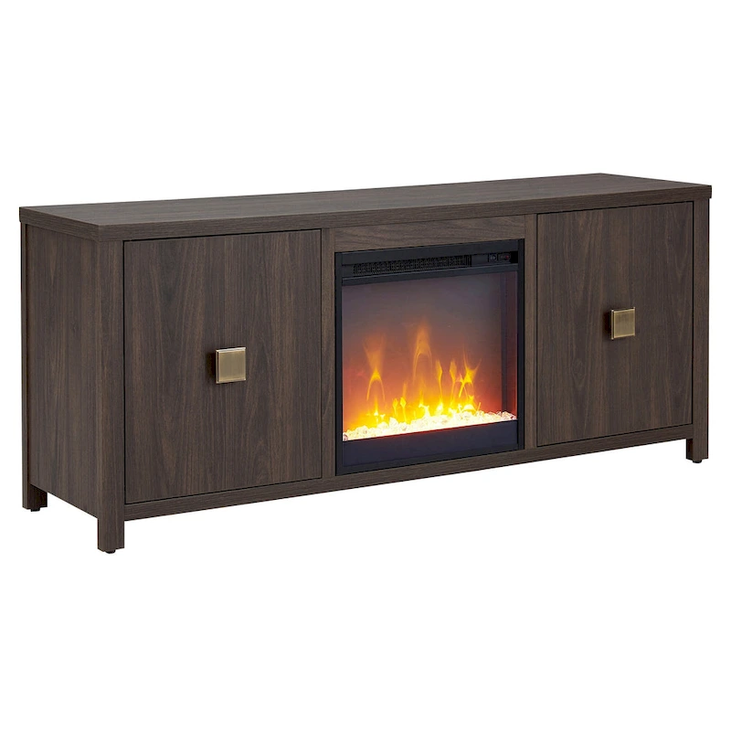 Juniper 58 TV Stand with Crystal Fireplace Insert