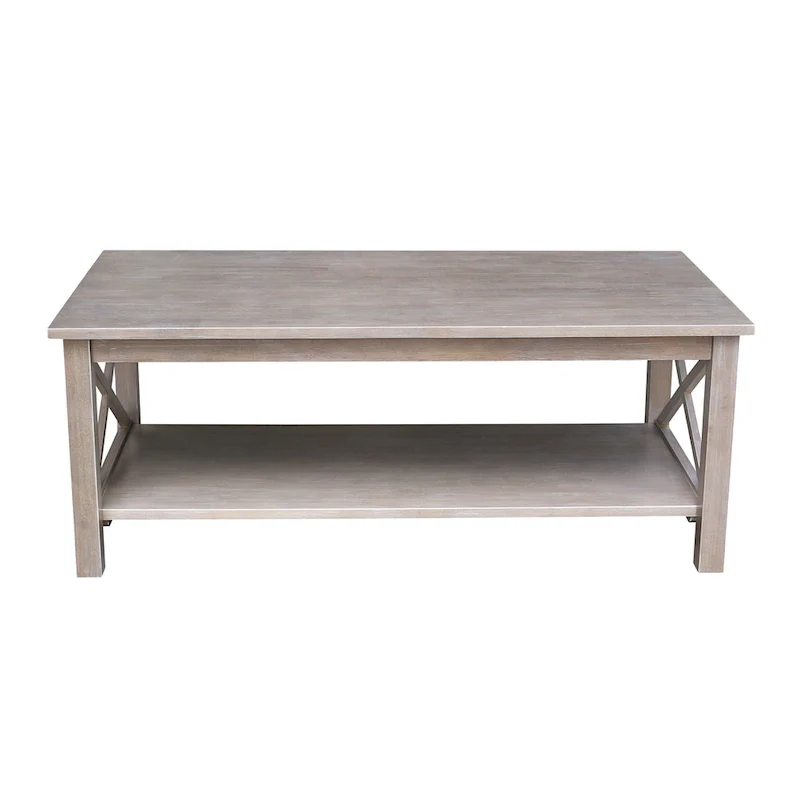 Solid Hardwood Coffee Table with Lower Shelf