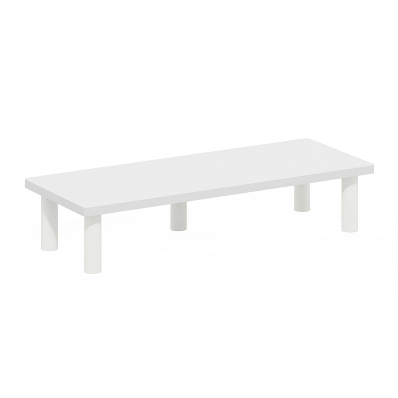 Furinno Turn-N-Tube Monitor Riser Stand, White/White - N/A