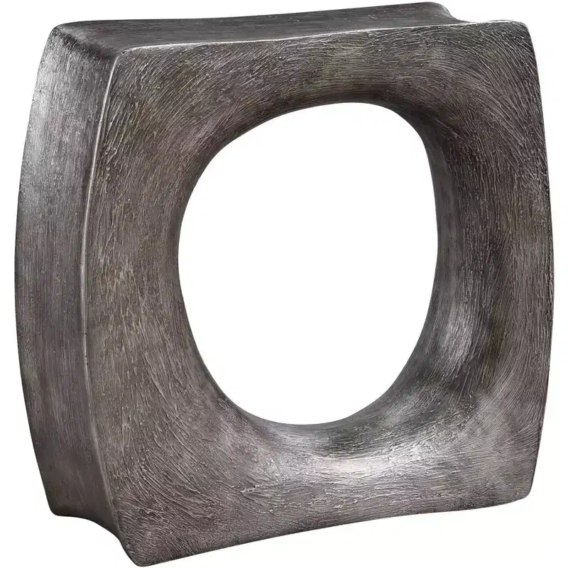 Sculptural Antique Silver Side Table