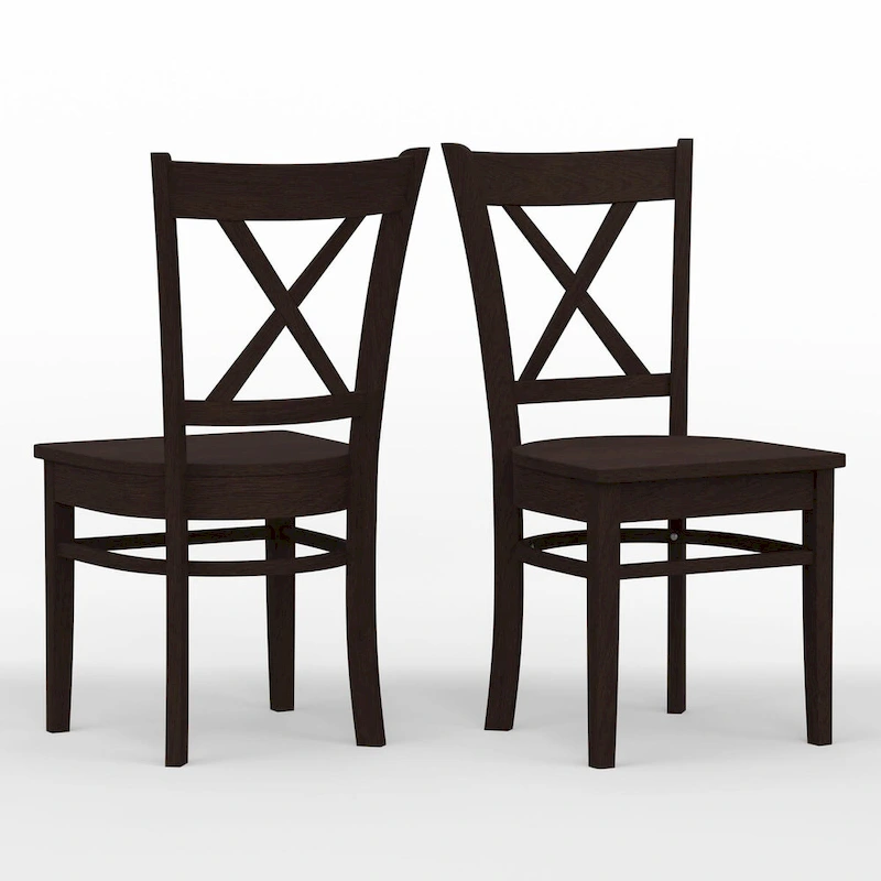 3-Piece Dining Set, 42 Round Drop-Leaf Table and Cross Back Chairs