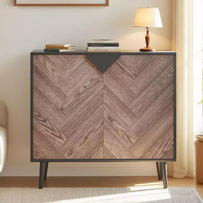Modern Storage Free Standing Accent Cabinet, Buffet Cabinet with Doors, Wood Finish Sideboard Buffet with Storage for Dining Room