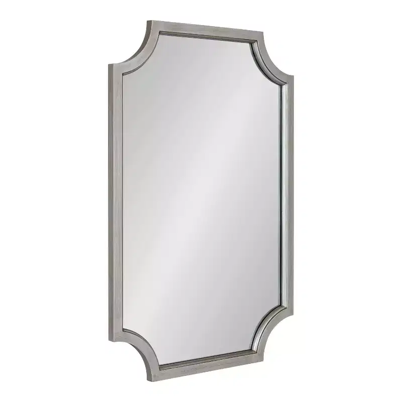 Hogan Scalloped MDF Scallop Mirror, 24x36, Silver