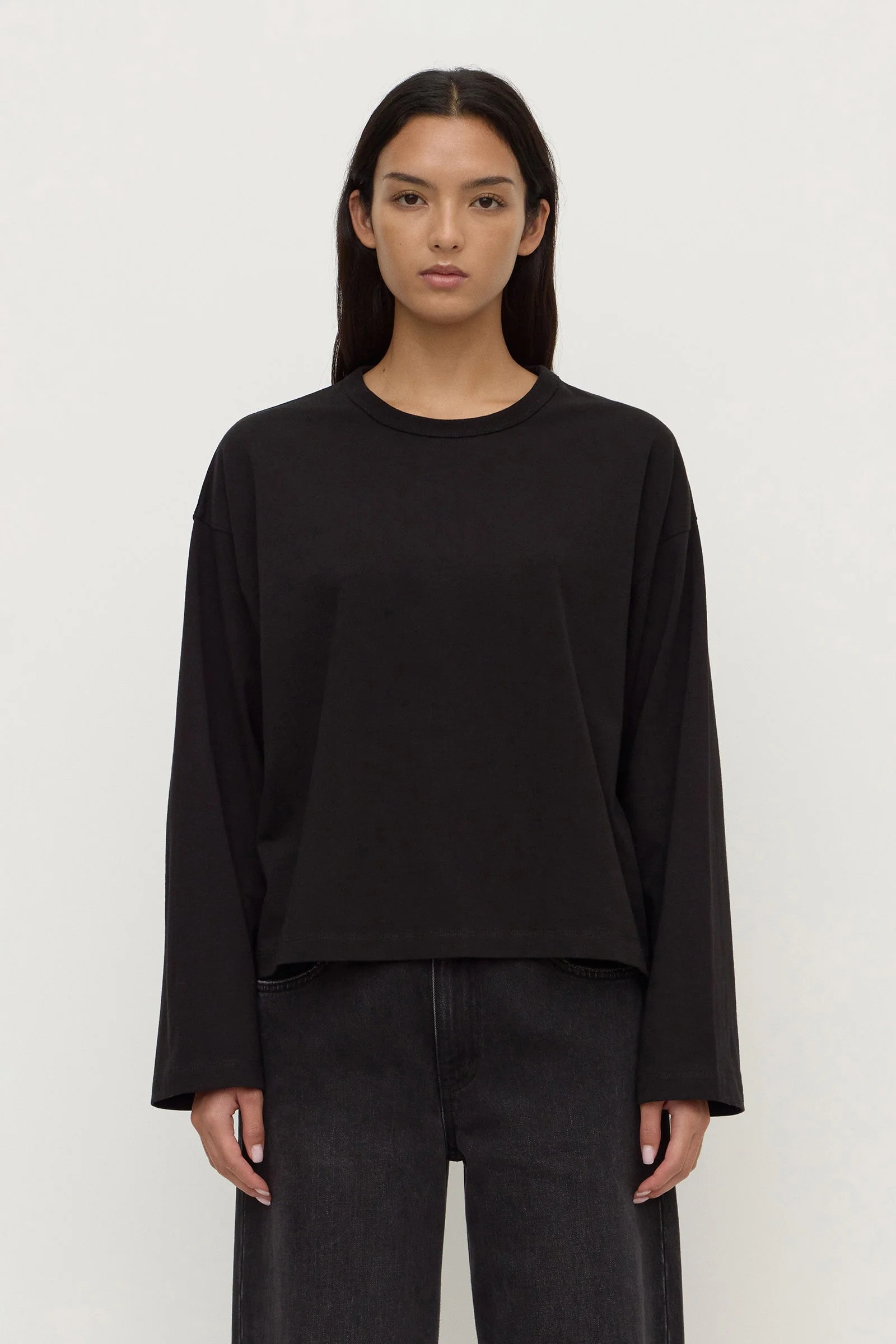 Black Wide Sleeve Cotton Tee