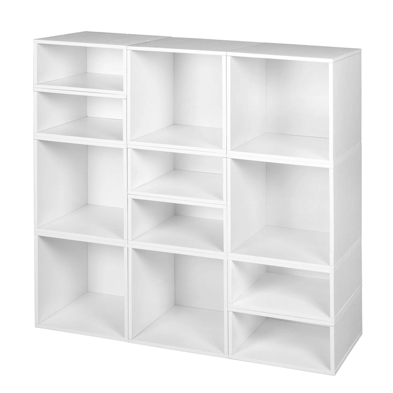 Noble Connect Storage Set- 6 Full Cubes/6 Half Cubes- White Wood Grain