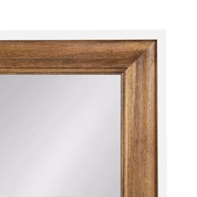 Kate & Laurel All Things Decor 24"x36" Ellison Wall Mirror: Stepped Frame, Two-Tone Rustic Brown