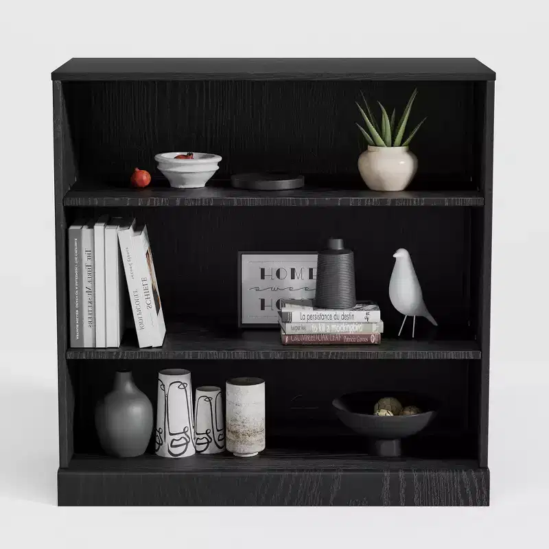 PexFix 31x31x16 Doorless Wood Bookshelf Storage Cabinet Bookcase&Office Cabinet for Kitchen Bedroom Entryway Living Room Dinning Room Black
