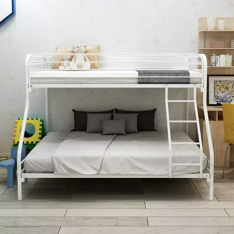 CLIHOME Twin-Over-Full Heavy Duty Metal Bunk Bed, Easy Assembly with Enhanced Upper-Level Guardrail