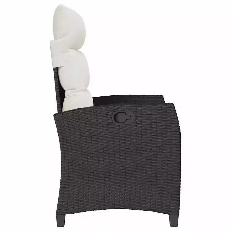 vidaXL Reclining Garden Chair PE rattan, powder-coated steel Medium