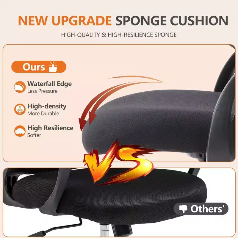 Counter Height Office Chair, Tall Design with Adjustable Foot Ring for Standing Desks