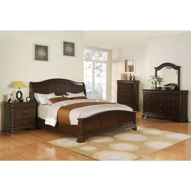Solid Wood Platform Bed Cherry Full/Queen/King