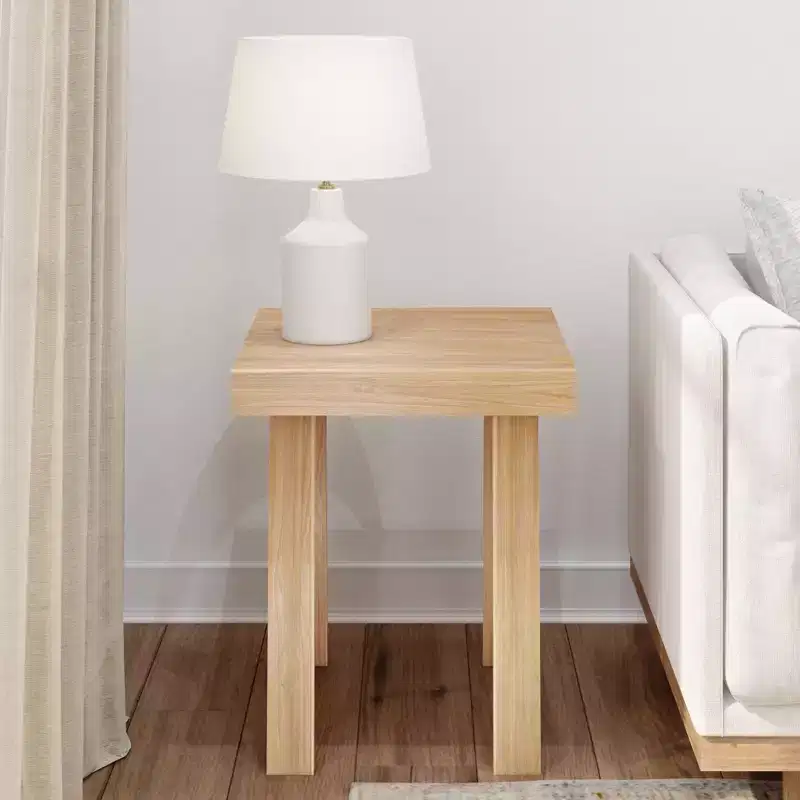 Plank+Beam Solid Wood Classic Square Side Table, 20 Sofa Table for Living Room, End Table