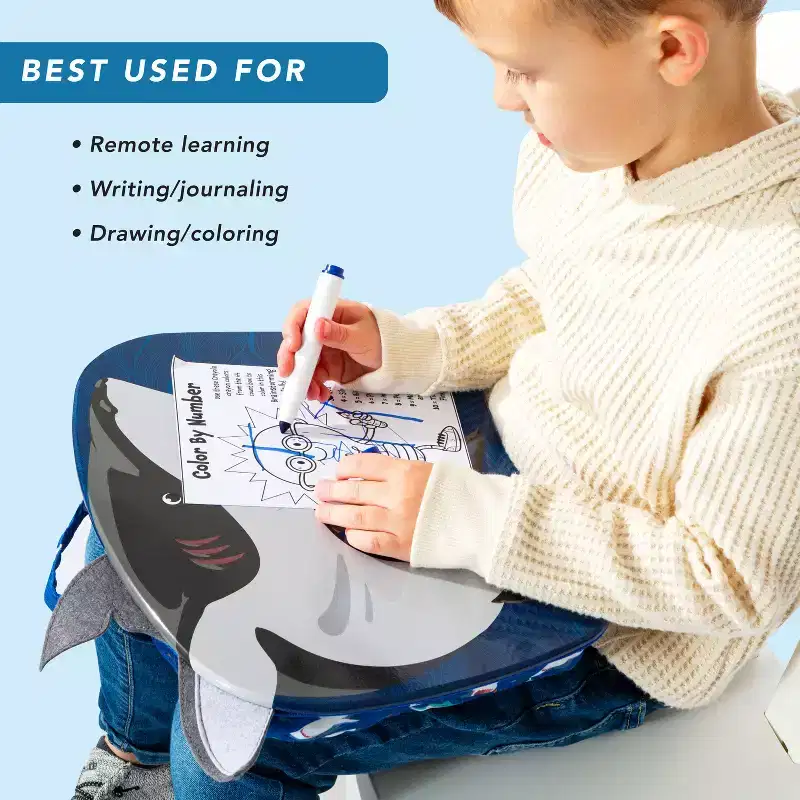 Kids Lap Desk with Animal Design - Microbead Cushion, 14.5