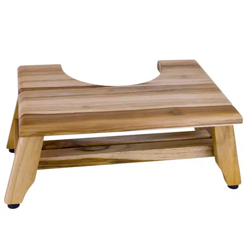 Natural Solid Teak Bathroom Toilet Stool – 8