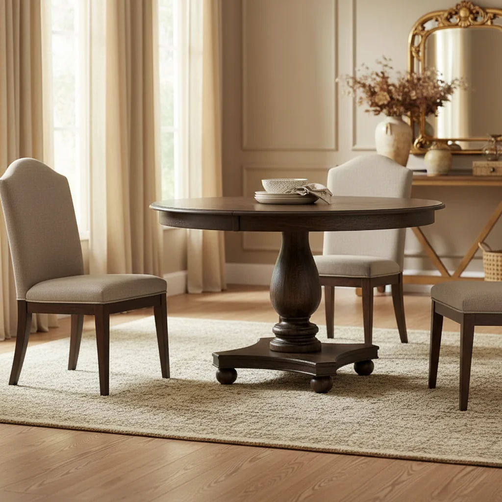 Round Dining Table with Pedestal Base – 48