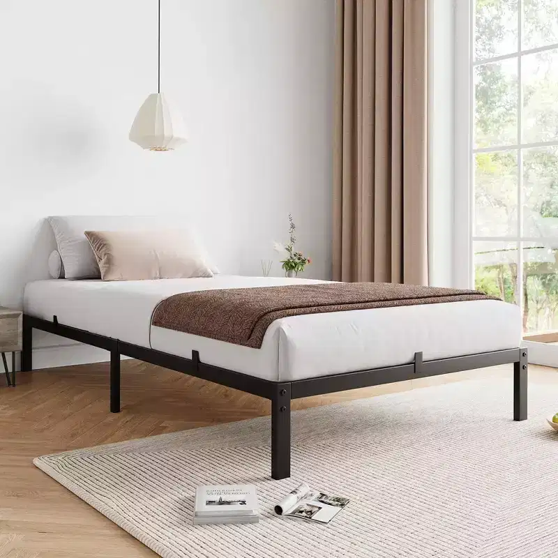 Whizmax 10 Inch Queen/Full/Twin Size Bed Frame, Low Profile Metal Platform Bed Frame Support Mattress Foundation, Noise Free, Easy Assembly, Black