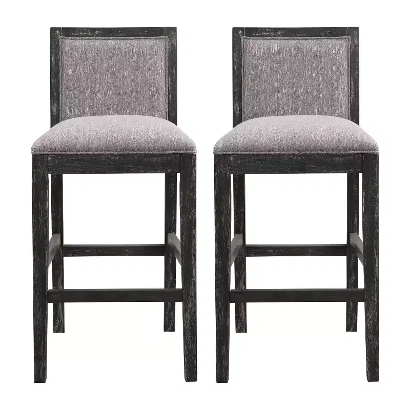 Christopher Knight Home Conqu Upholstered 30.5 Rubber Wood Counter Stool with Footrest, Set of 2