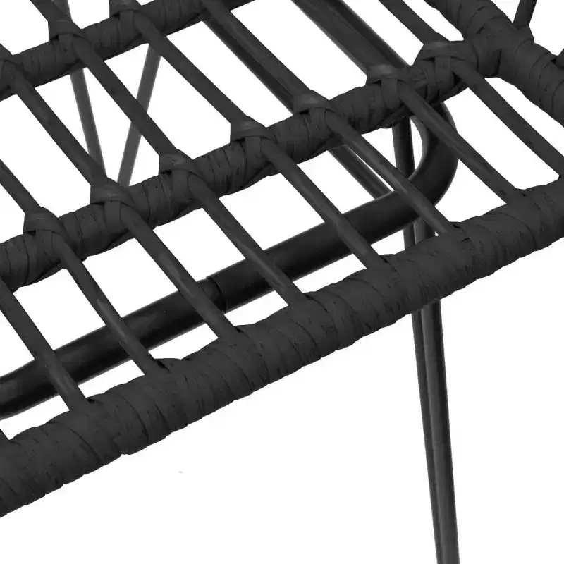 vidaXL Garden Chairs Set of 2 with Armrests, PE Rattan