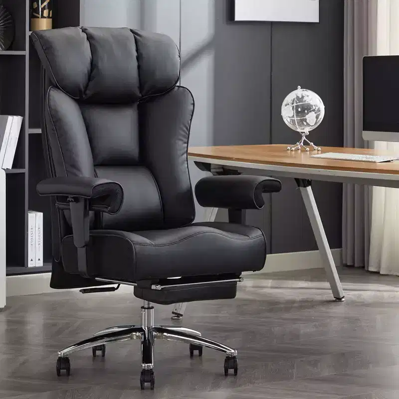 Ergonomic Office Chair 450LBS with Foot Rest, High Back PU Leather Executive Chair with Lumbar Support and Adjustable Armrests