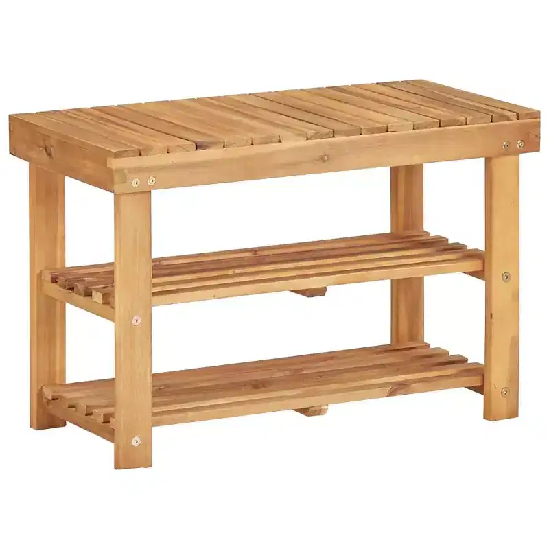 vidaXL Shoe Rack Bench Shoe Storage Organizer Shelf Holder Solid Acacia Wood