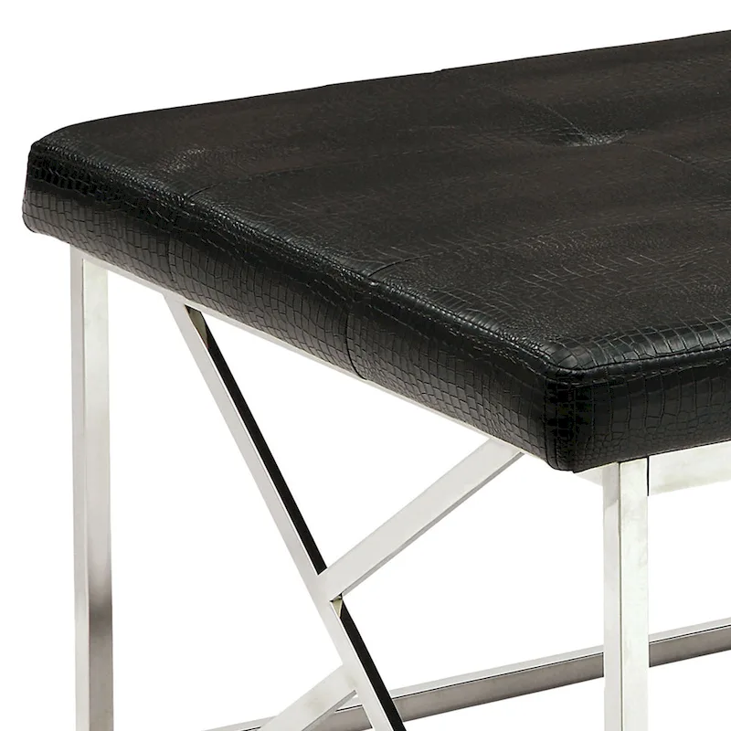 Modern Faux Leather Tufted Accent Bench
