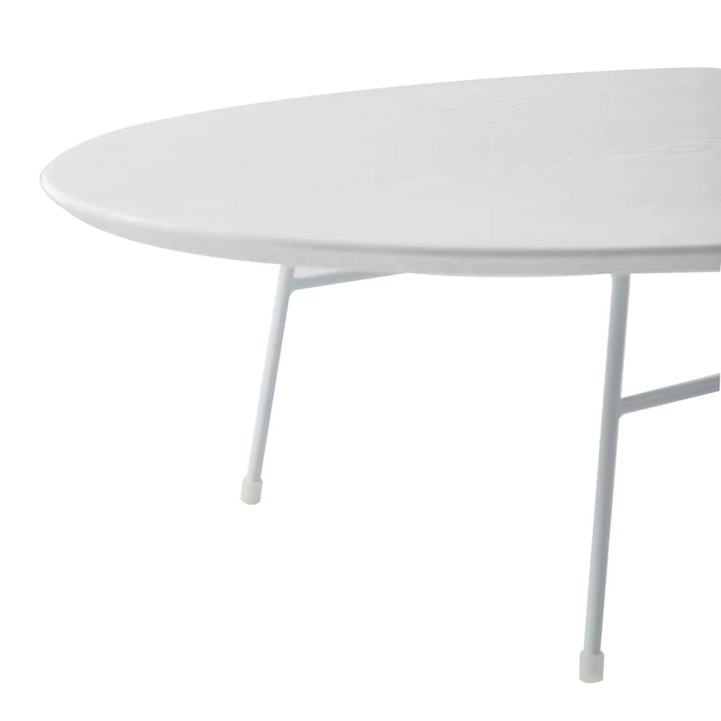 Modern Oval Accent Coffee Table with Powder-Coated Steel Frame for Living Room, Bedroom & Home Office