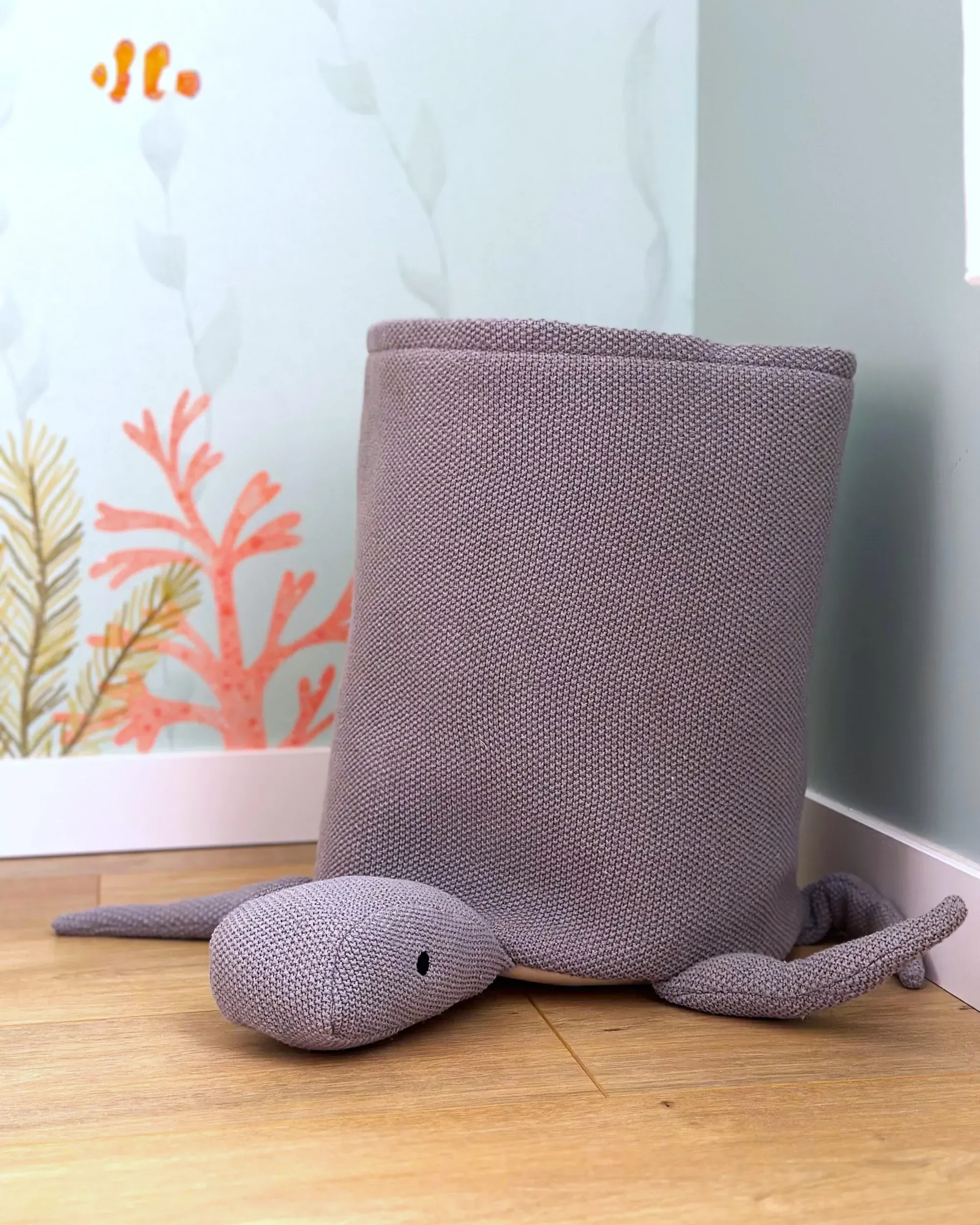 Cestino per bambini Tartaruga Cotone Grigio