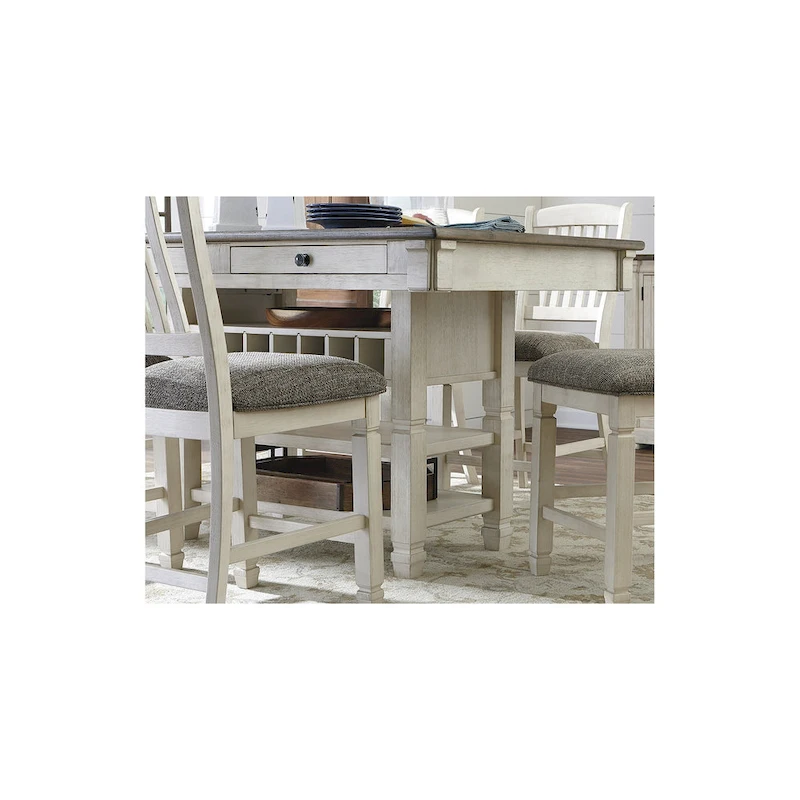 Signature Design by Ashley Bolanburg Antique White / Brown 7-Piece Counter Height Dining Package
