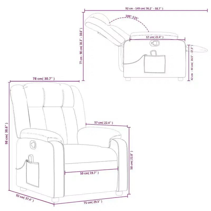 Massage Recliner Chair with Vibration & Adjustable Footrest