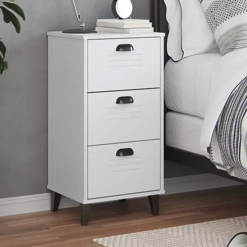 Bedside Cabinet Accent End Table Bedroom Furniture Solid Wood Pine
