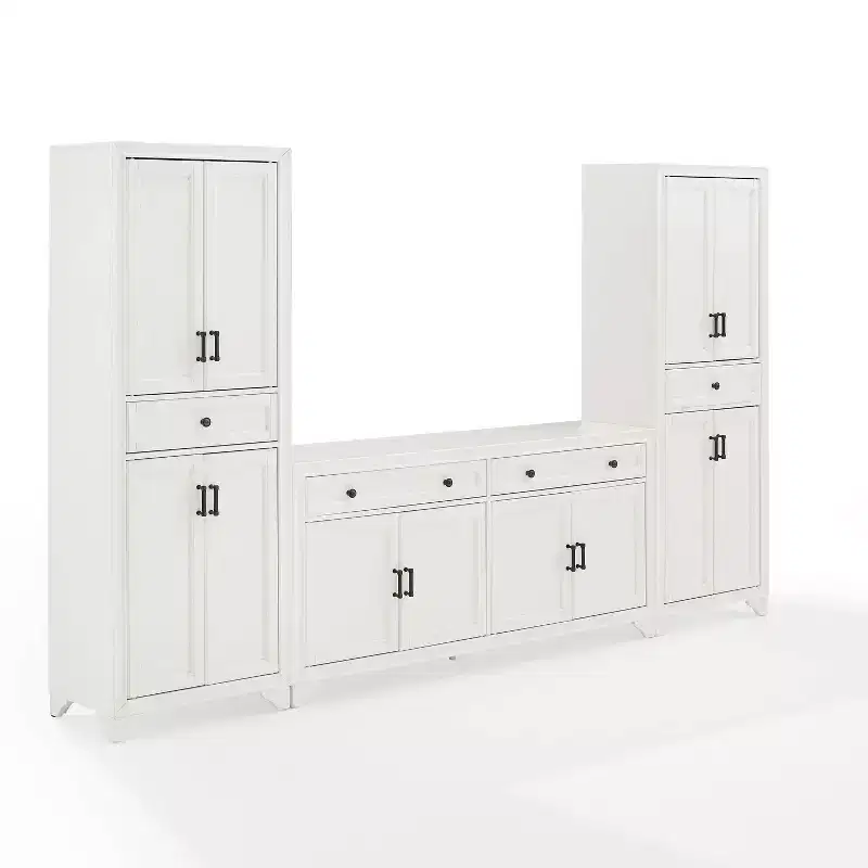 3pc Tara Sideboard and Pantry Set Distressed - Crosley