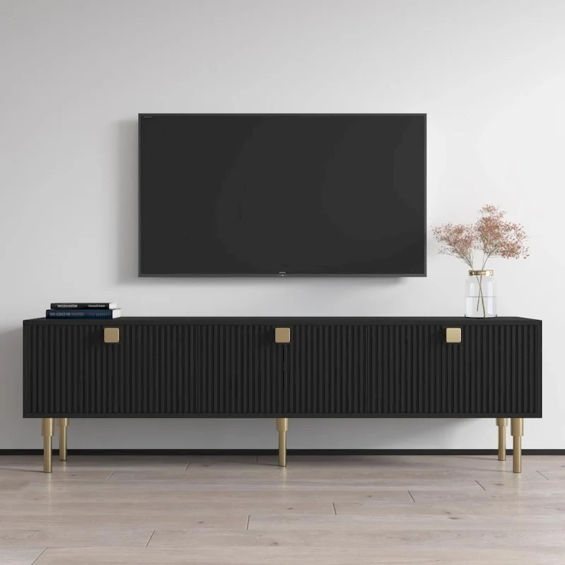Modern TV Stand Console Cabinet – Fits Up to 80