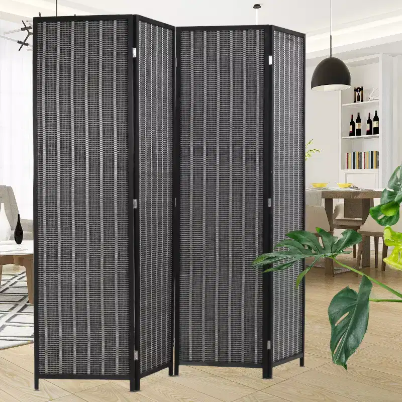 BestMassage 4/6 Panel Room Divider 6 Ft Tall Bamboo Portable Privacy Screen