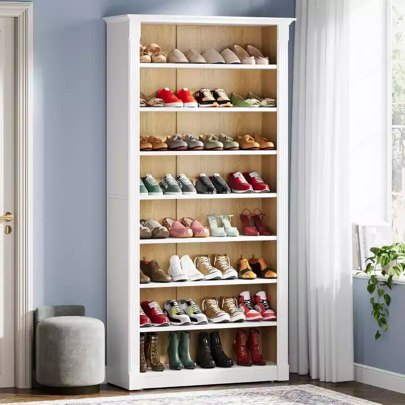 Lantine 8-Tier Wooden Freestanding Shoe Rack