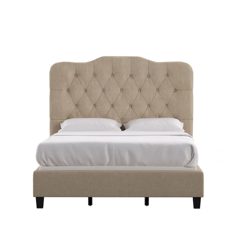 Ginny Adjustable Diamond-tufted Camel Back Bed by iNSPIRE Q Classic